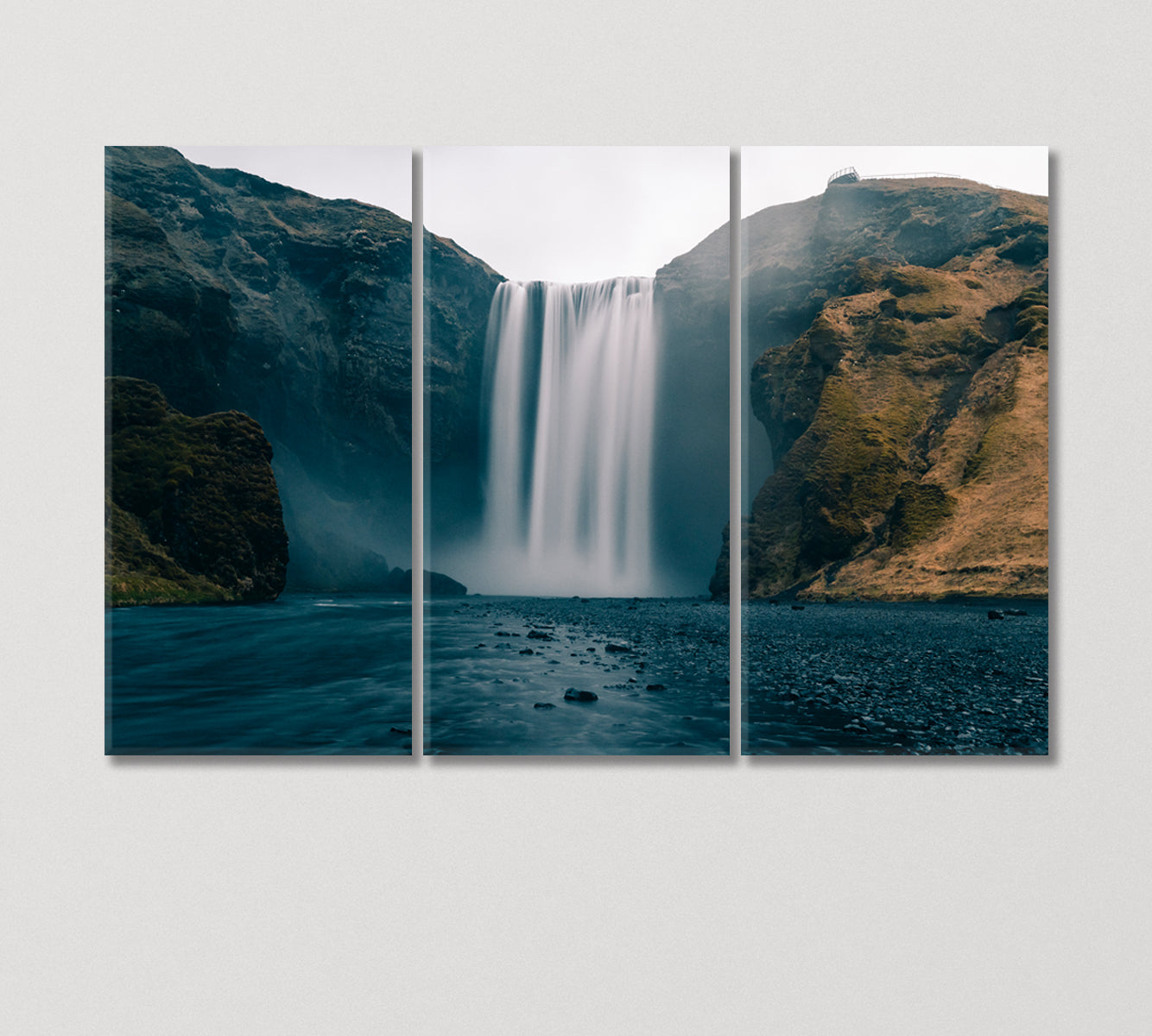 Icelandic Skogafoss Waterfal Canvas Print-Canvas Print-CetArt-3 Panels-36x24 inches-CetArt