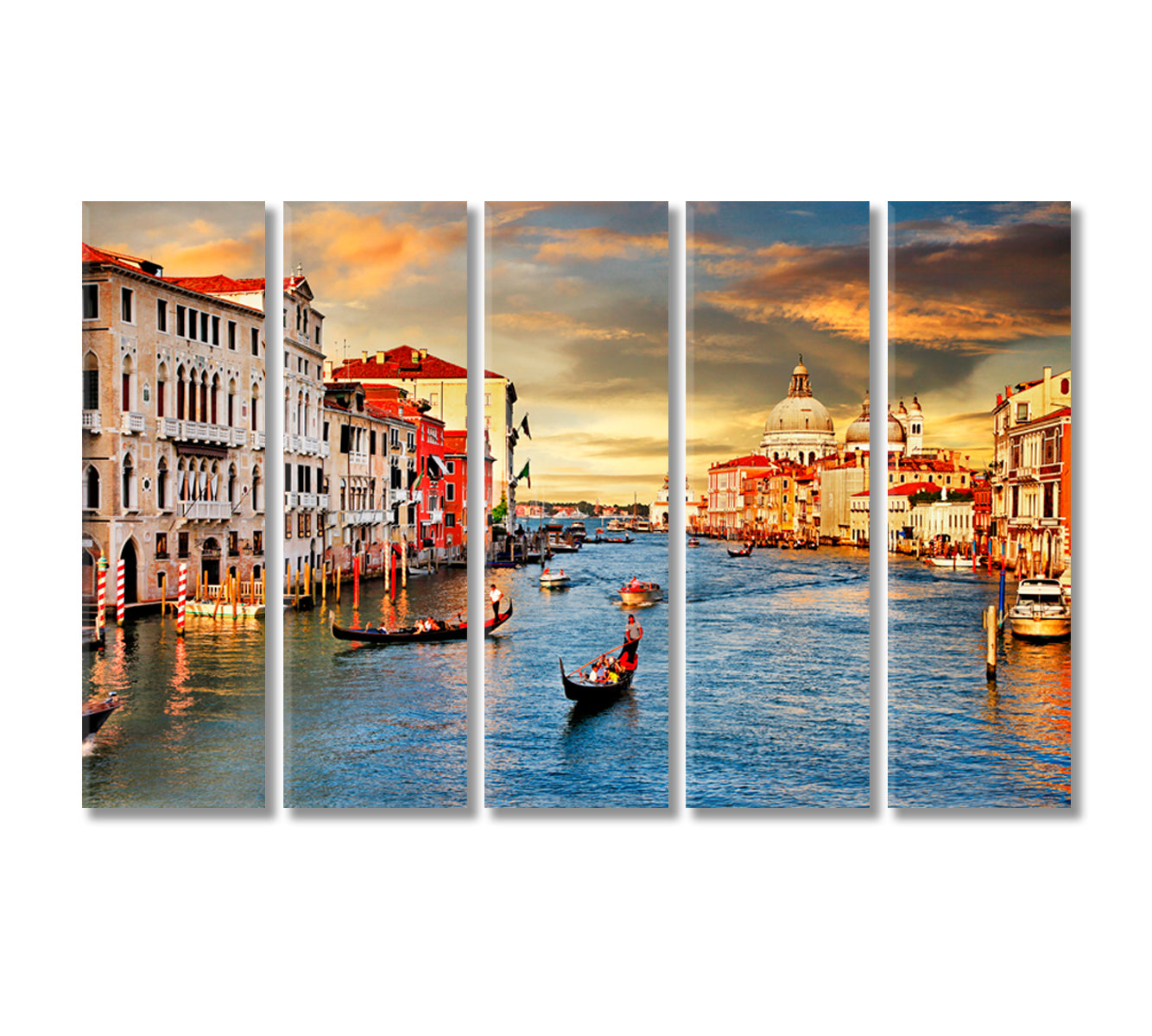 Venice at Sunset Canvas Print-Canvas Print-CetArt-5 Panels-36x24 inches-CetArt