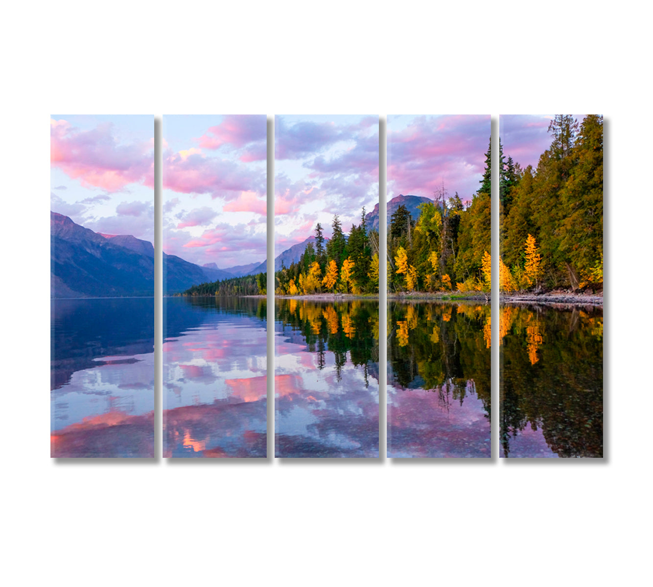 Lake McDonald at Sunset Glacier National Park Canvas Print-Canvas Print-CetArt-5 Panels-36x24 inches-CetArt