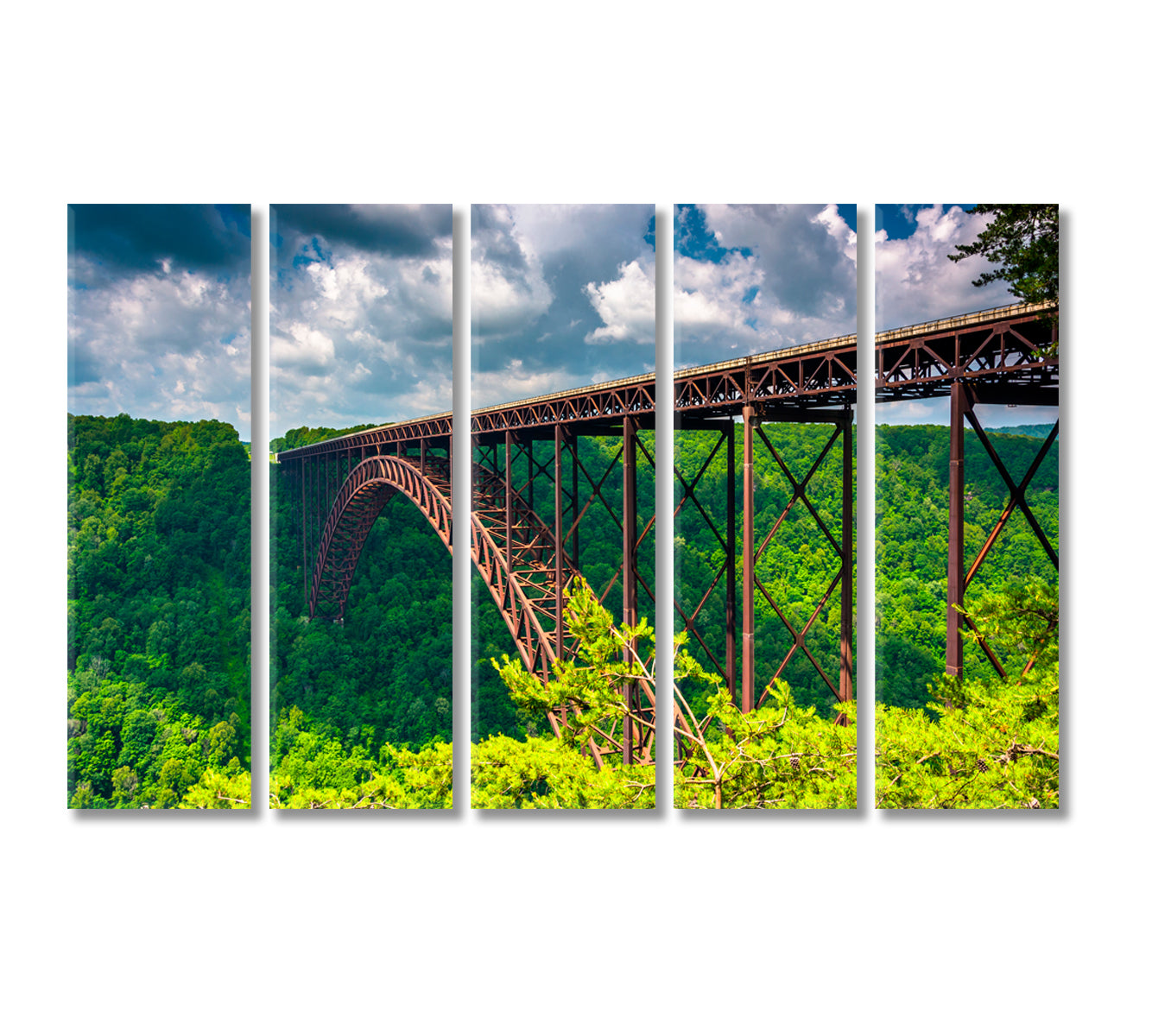 New River Gorge Bridge West Virginia Canvas Print-Canvas Print-CetArt-5 Panels-36x24 inches-CetArt