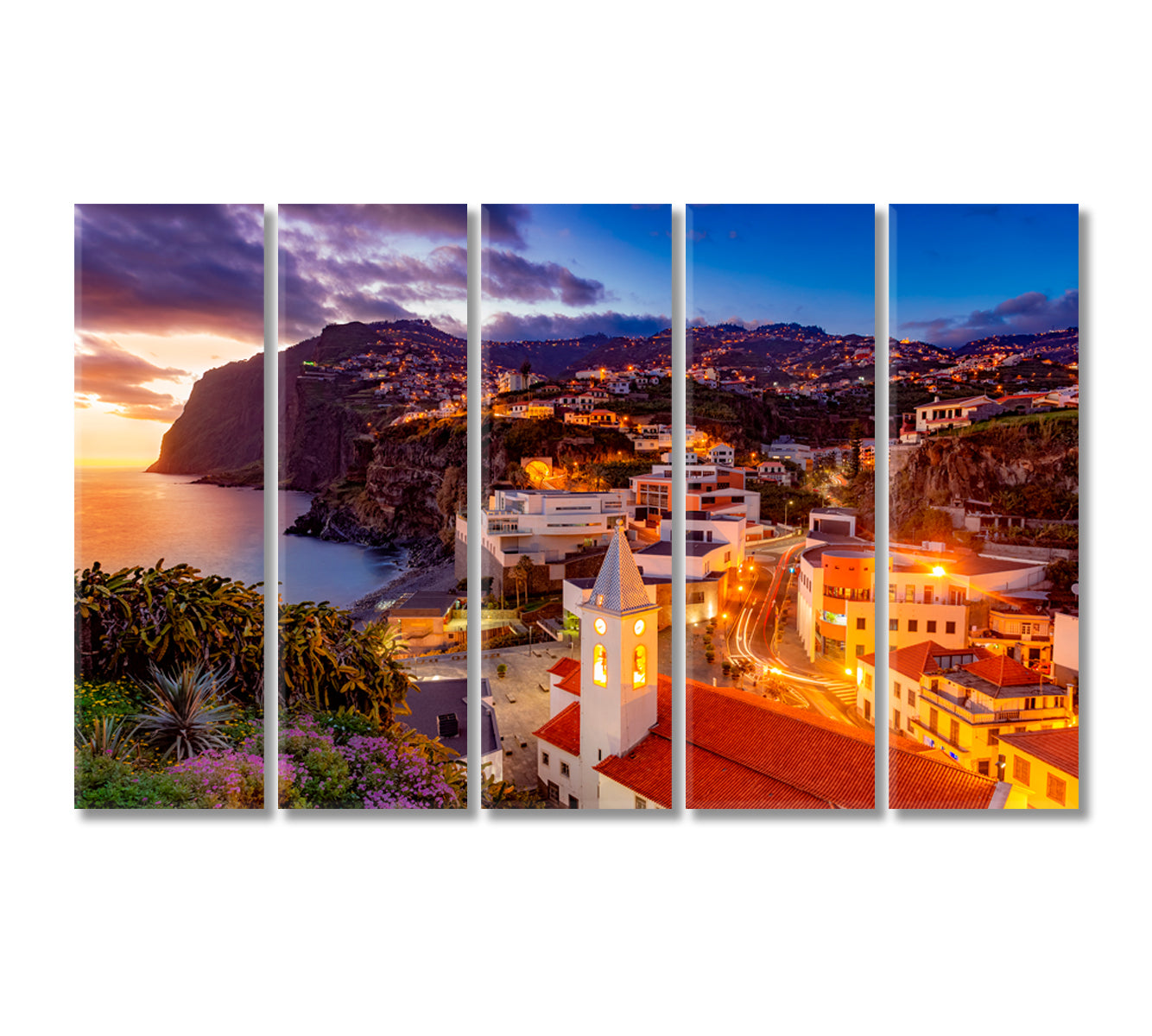 Camara de Lobos Madeira Island Portugal Canvas Print-Canvas Print-CetArt-5 Panels-36x24 inches-CetArt