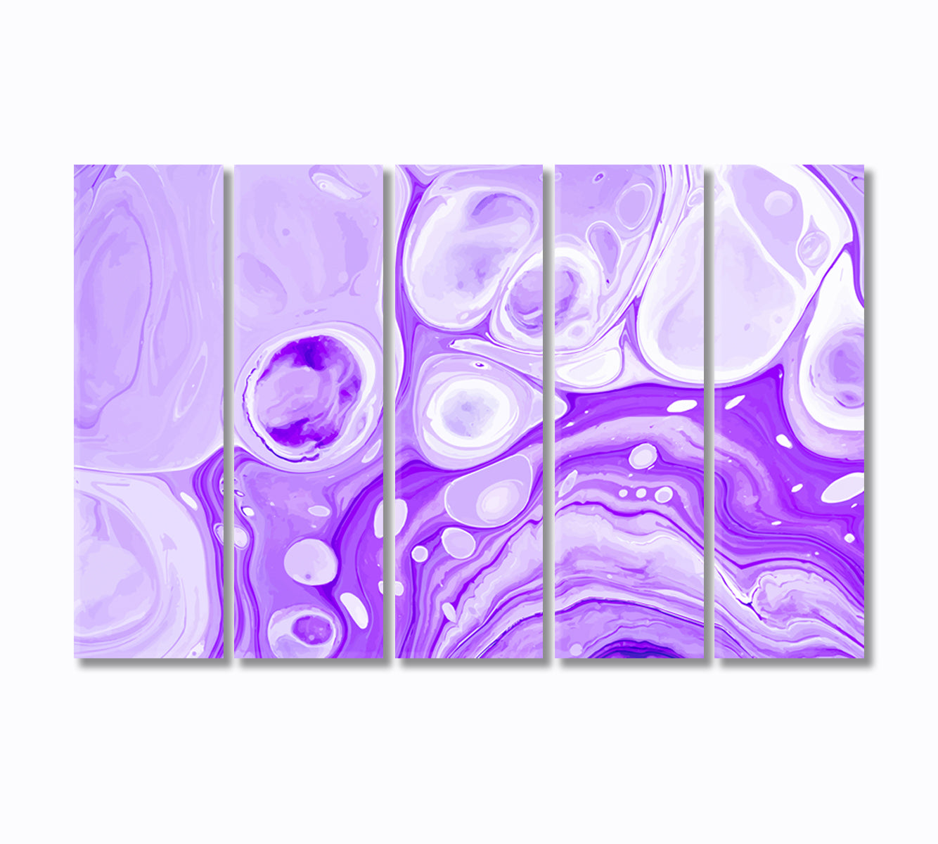 Abstract Purple and White Bubble Canvas Print-Canvas Print-CetArt-5 Panels-36x24 inches-CetArt
