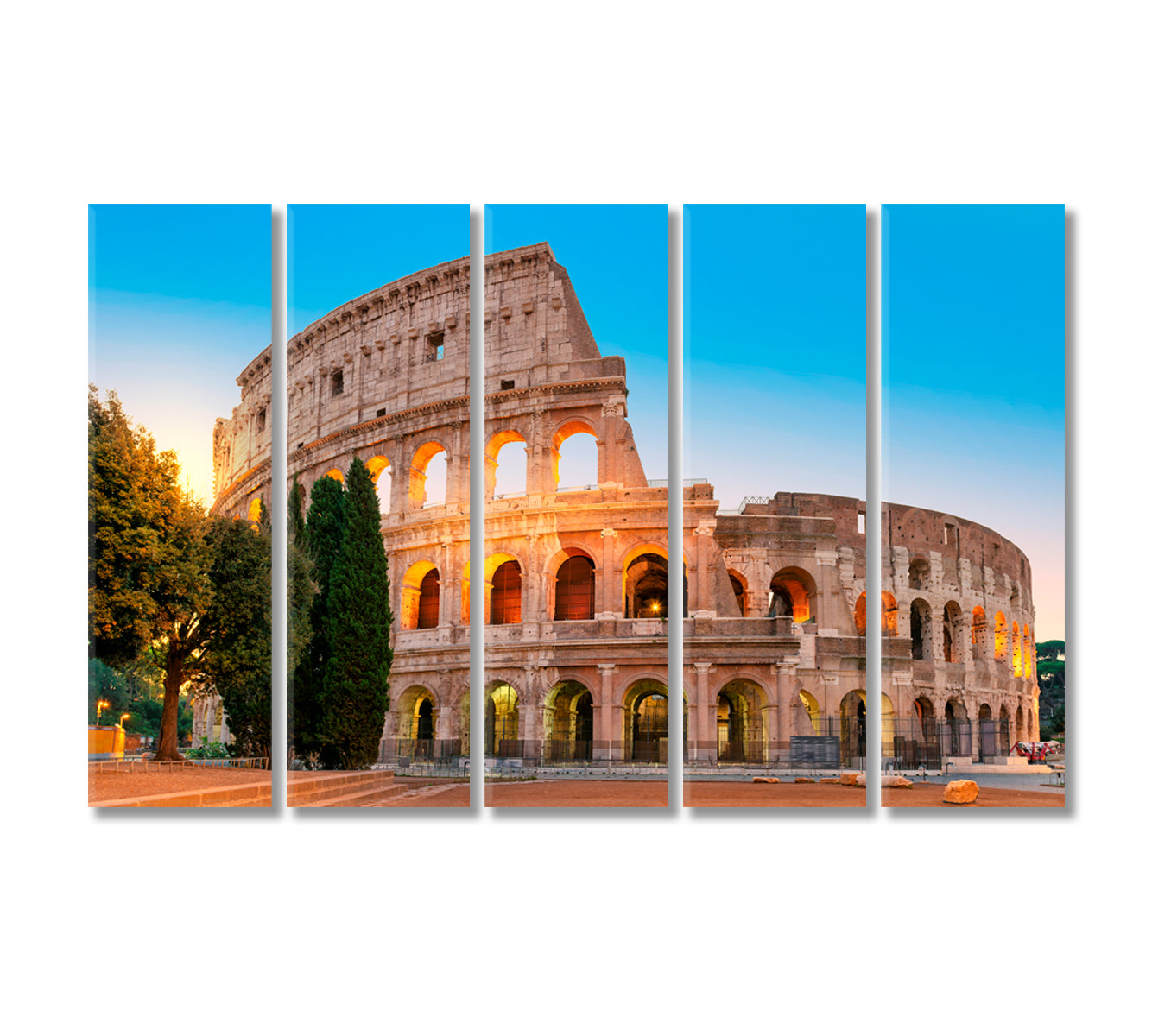 Famous Colosseum in Rome Italy Canvas Print-Canvas Print-CetArt-5 Panels-36x24 inches-CetArt