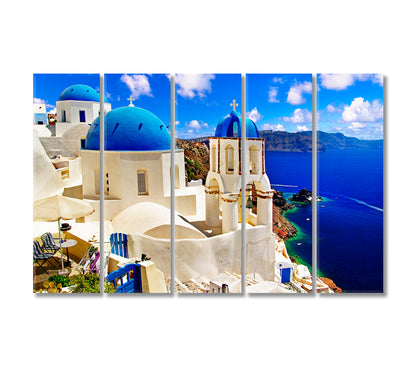 Santorini Oia Village Greece Cyclades Canvas Print-Canvas Print-CetArt-5 Panels-36x24 inches-CetArt