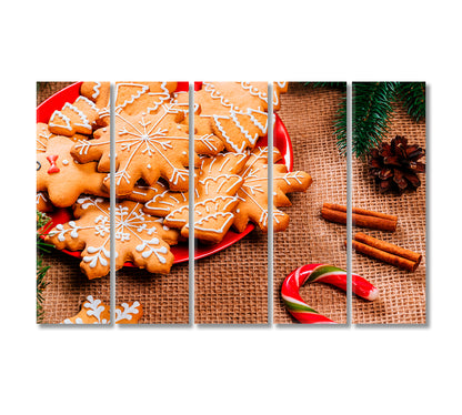 Christmas Gingerbread Cookies Canvas Print-Canvas Print-CetArt-5 Panels-36x24 inches-CetArt