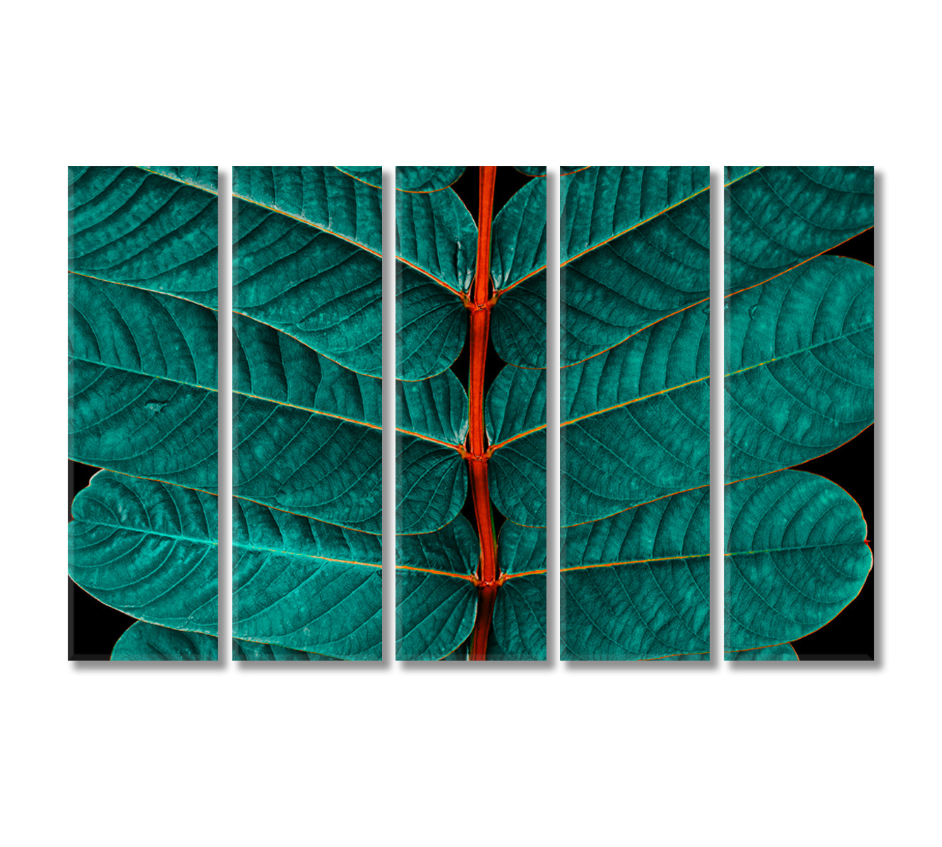 Beautiful Green Leaves Close Up Canvas Print-Canvas Print-CetArt-5 Panels-36x24 inches-CetArt