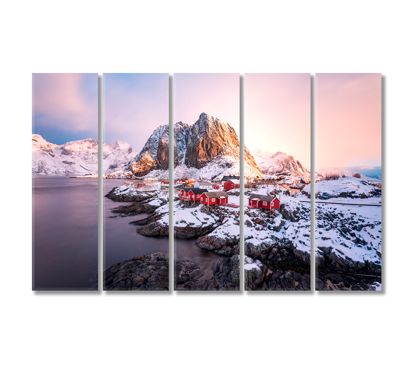 Hamnoy Lofoten Islands Norway Canvas Print-Canvas Print-CetArt-5 Panels-36x24 inches-CetArt