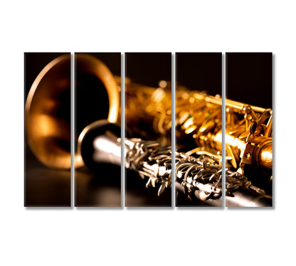 Saxophone and Clarinet Canvas Print-Canvas Print-CetArt-5 Panels-36x24 inches-CetArt