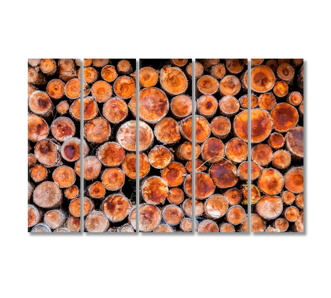 Wood Logs Canvas Print-Canvas Print-CetArt-5 Panels-36x24 inches-CetArt
