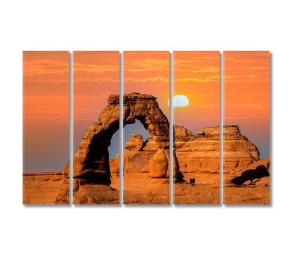 Delicate Arch at Sunset in Arches National Park Utah Canvas Print-Canvas Print-CetArt-5 Panels-36x24 inches-CetArt