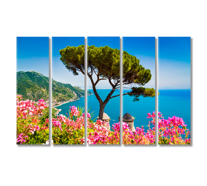 Amalfi Coast with the Gulf of Salerno Campania Italy Canvas Print-Canvas Print-CetArt-5 Panels-36x24 inches-CetArt