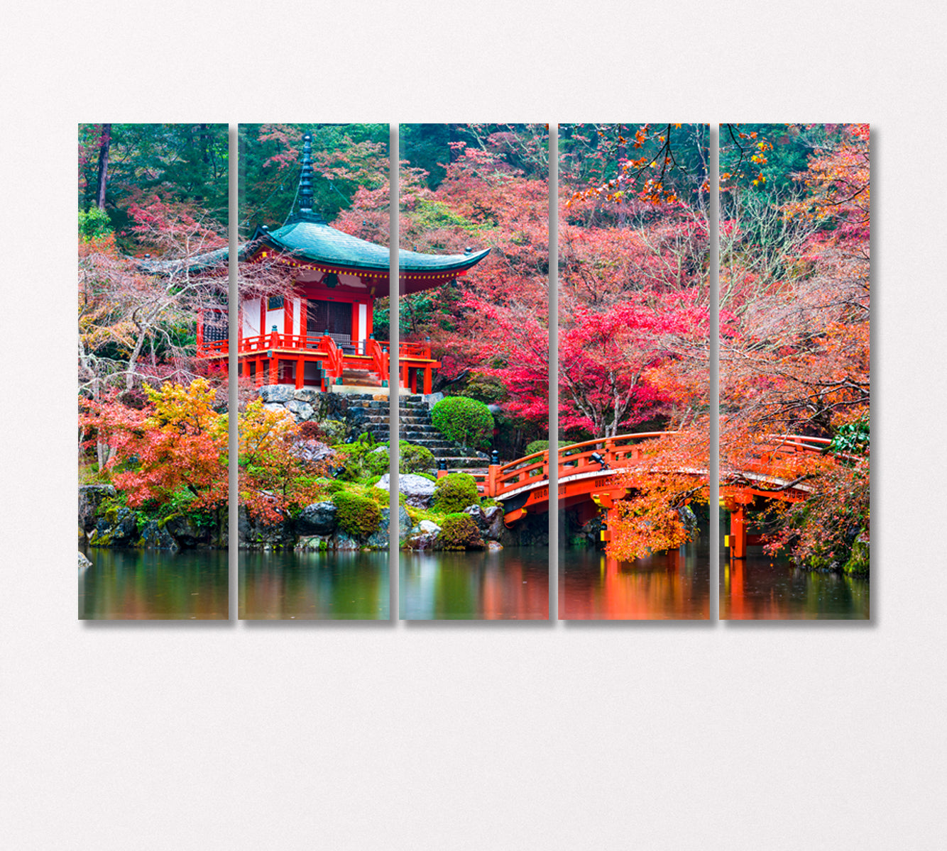Daigo Ji Temple at Autumn Kyoto Japan Canvas Print-Canvas Print-CetArt-5 Panels-36x24 inches-CetArt