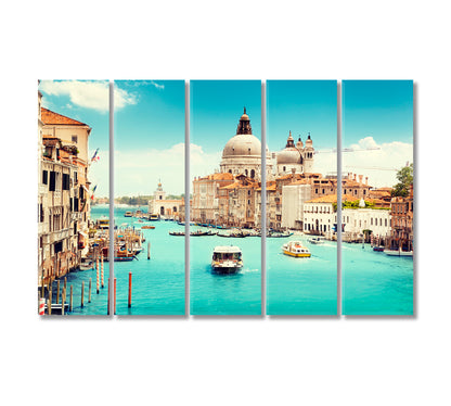 Grand Canal and Basilica Santa Maria Della Salute Venice Italy Canvas Print-Canvas Print-CetArt-5 Panels-36x24 inches-CetArt