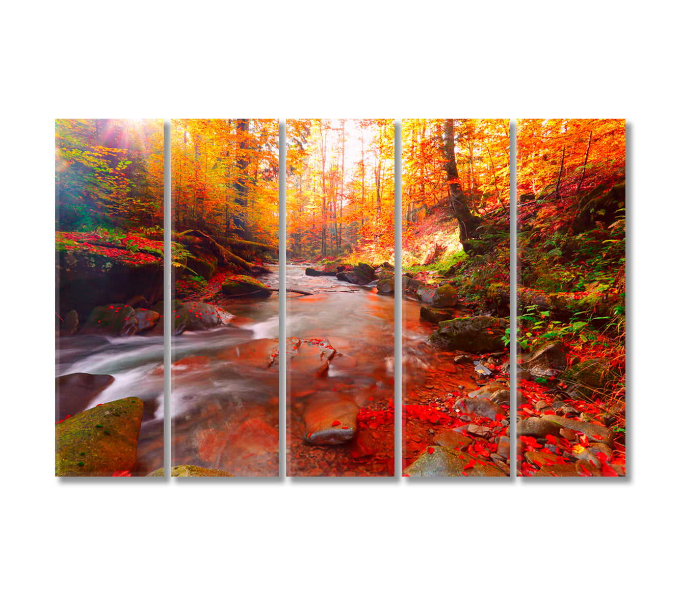 Scenic Autumn Mountain Forest Canvas Print-Canvas Print-CetArt-5 Panels-36x24 inches-CetArt