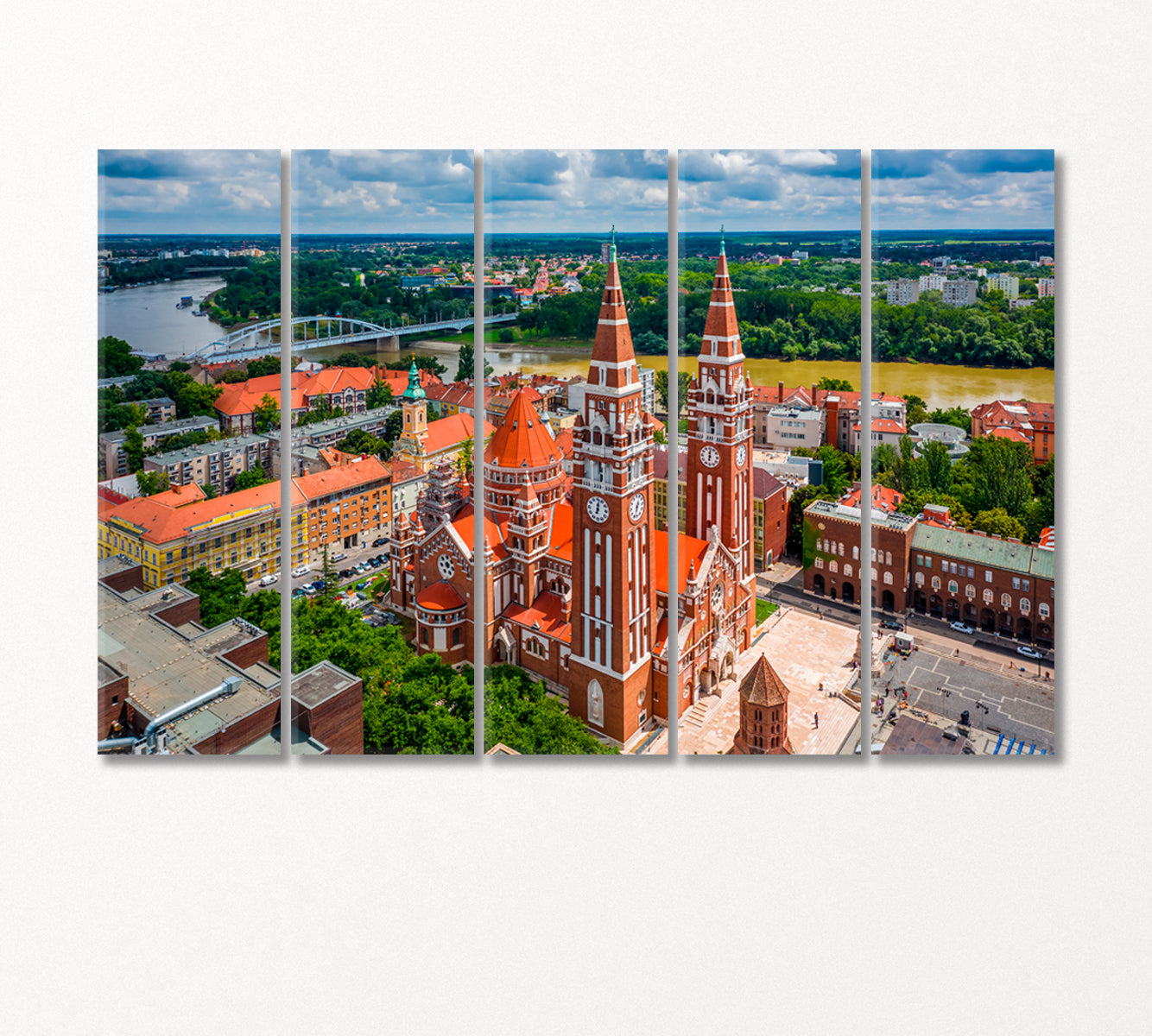 Votive Church in Szeged Hungary Canvas Print-Canvas Print-CetArt-5 Panels-36x24 inches-CetArt