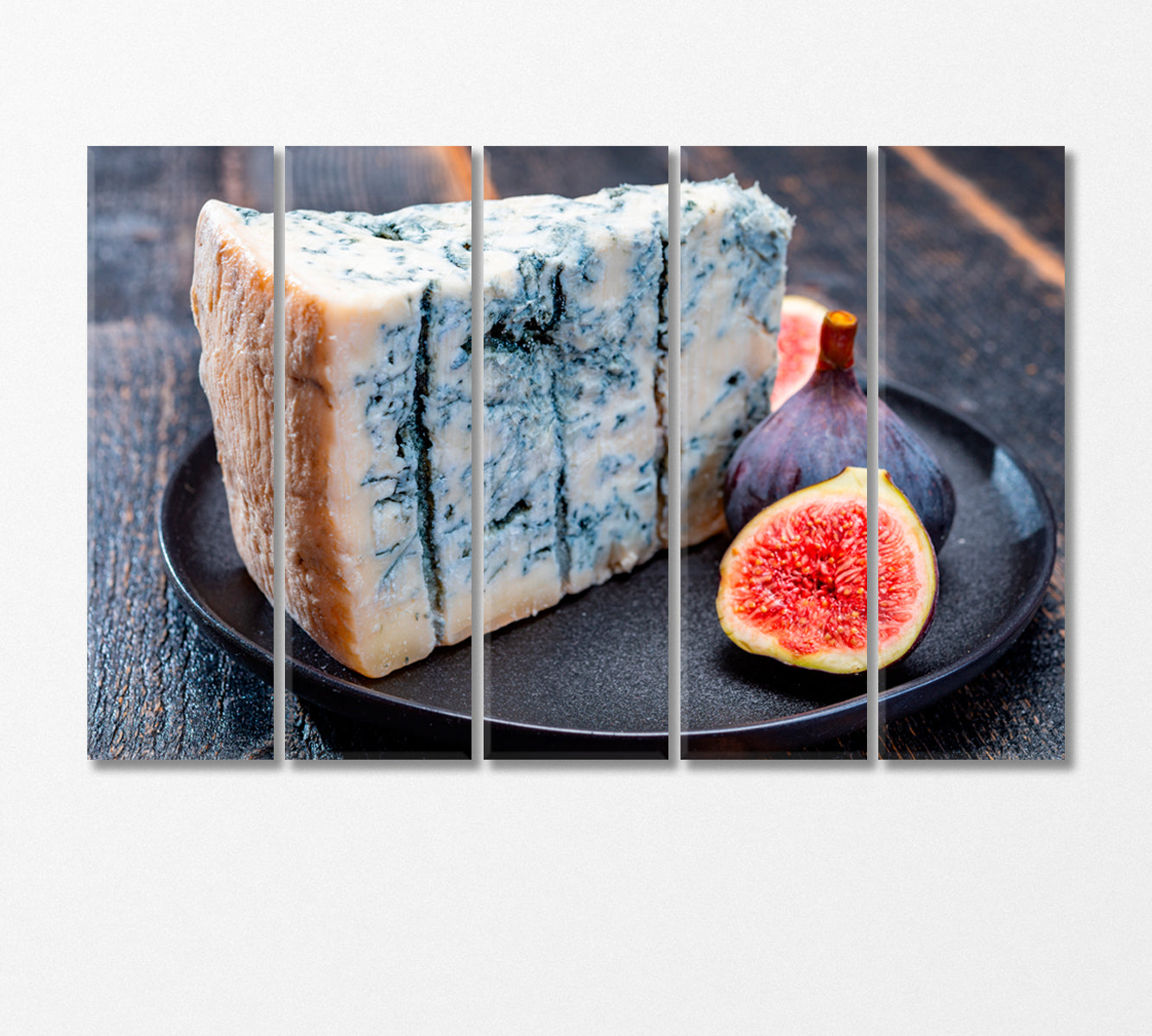 Gorgonzola Cheese and Figs Canvas Print-Canvas Print-CetArt-5 Panels-36x24 inches-CetArt