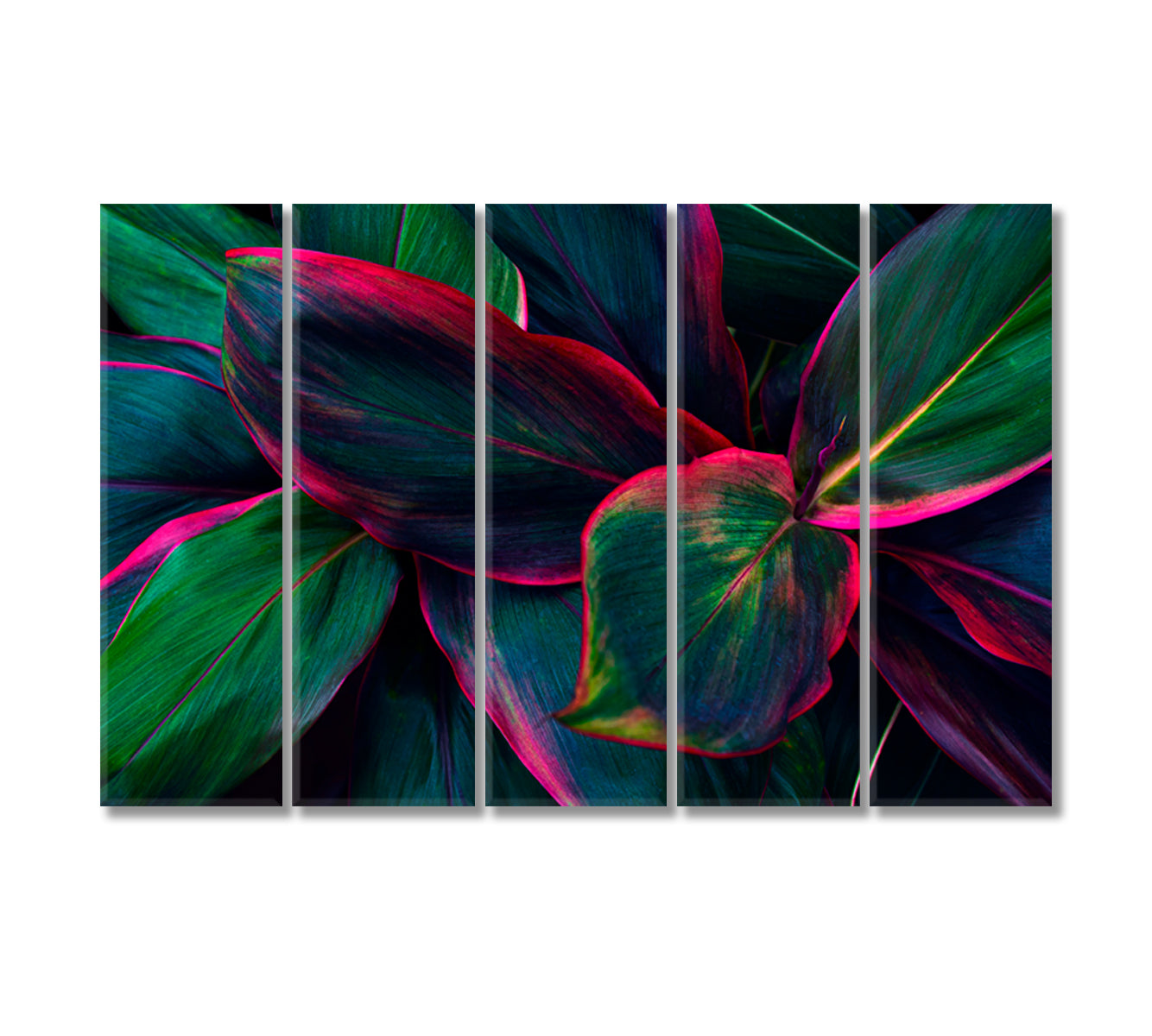 Green Tropical Leaves Canvas Print-Canvas Print-CetArt-5 Panels-36x24 inches-CetArt
