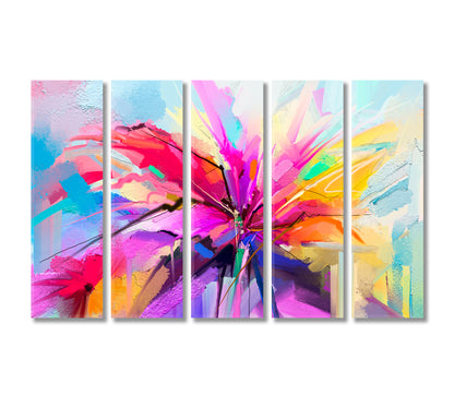 Abstract Colorful Spring Flower Canvas Print-Canvas Print-CetArt-5 Panels-36x24 inches-CetArt