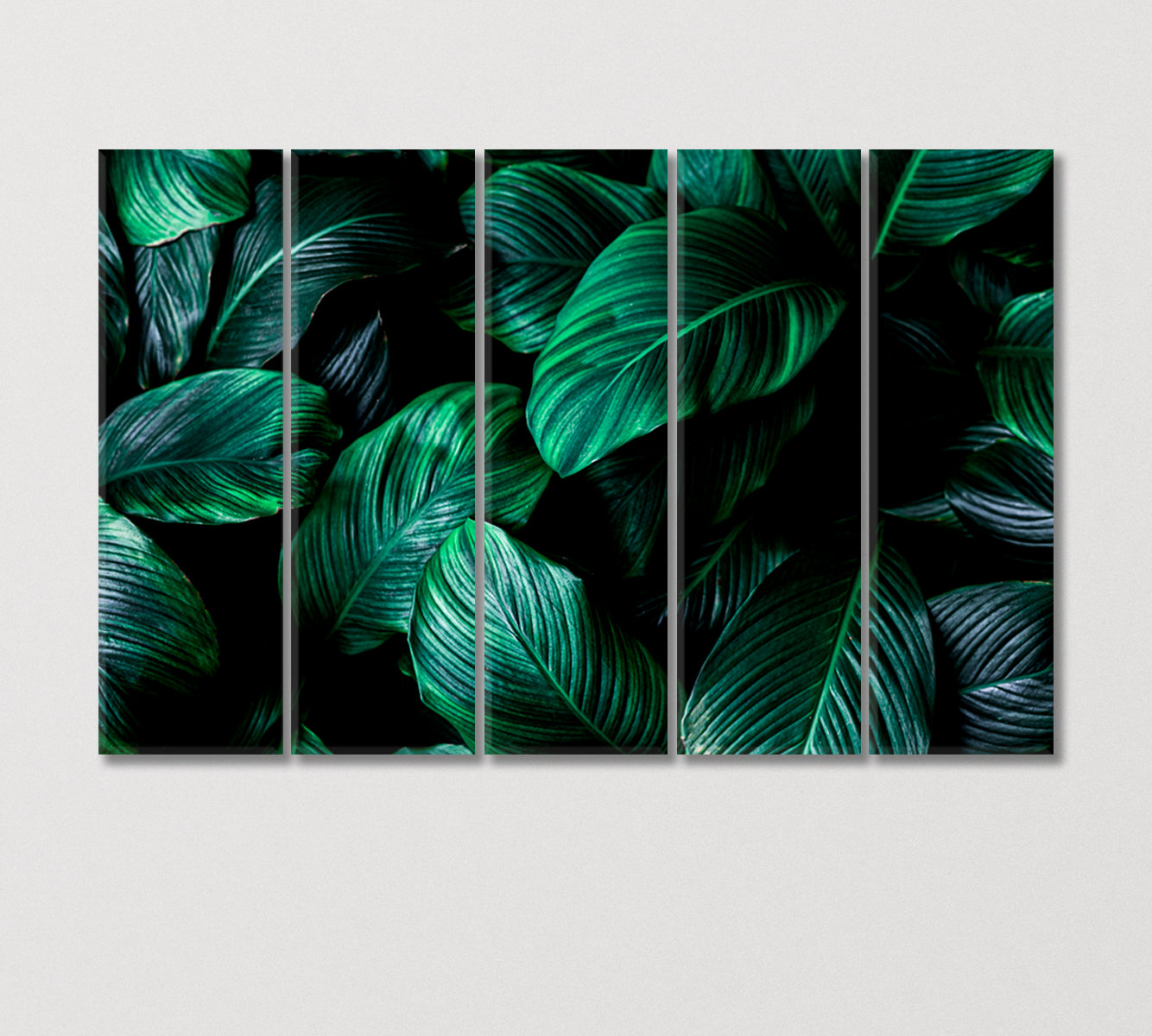 Big Green Tropical Leaf Canvas Print-Canvas Print-CetArt-5 Panels-36x24 inches-CetArt