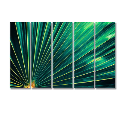Tropical Palm Leaves Canvas Print-Canvas Print-CetArt-5 Panels-36x24 inches-CetArt