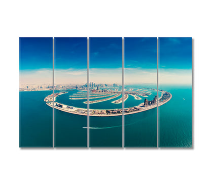 Palm Jumeirah Island in Dubai UAE Canvas Print-Canvas Print-CetArt-5 Panels-36x24 inches-CetArt