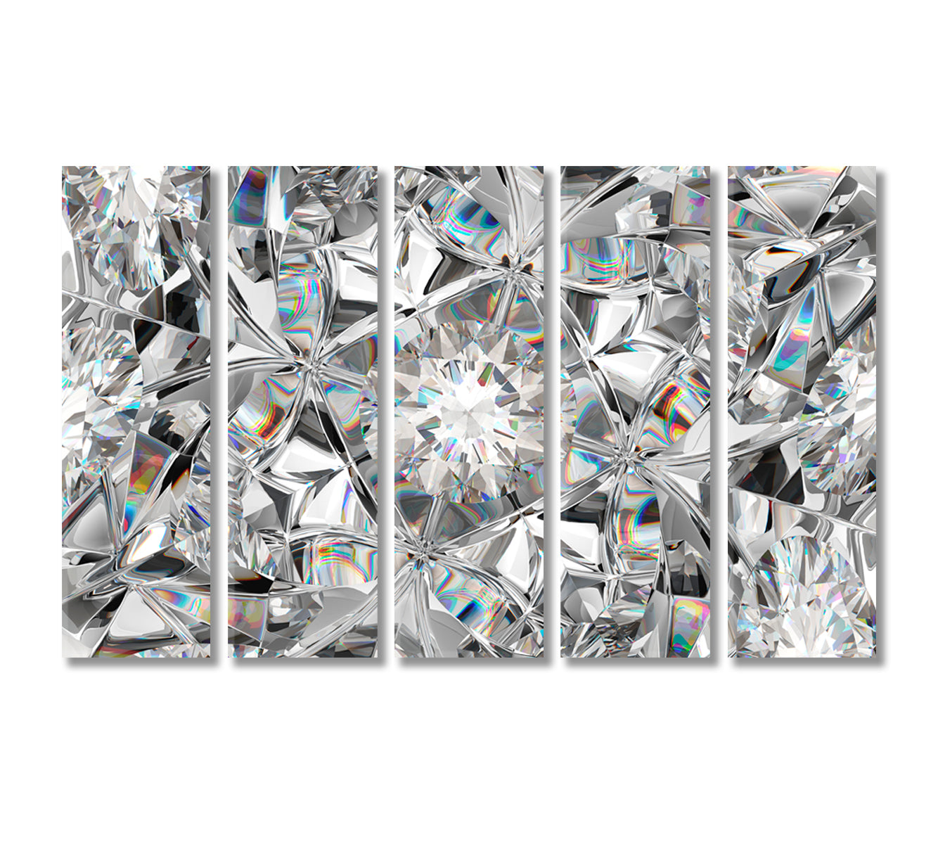 Gem Diamond Kaleidoscope Effect Canvas Print-Canvas Print-CetArt-5 Panels-36x24 inches-CetArt
