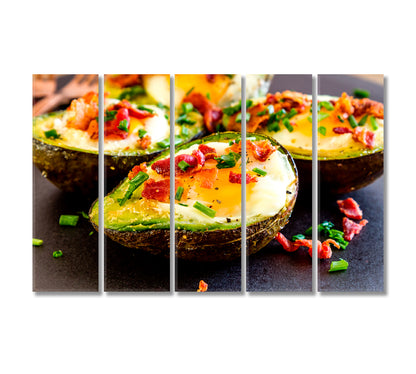 Baked Avocado with Eggs Canvas Print-Canvas Print-CetArt-5 Panels-36x24 inches-CetArt