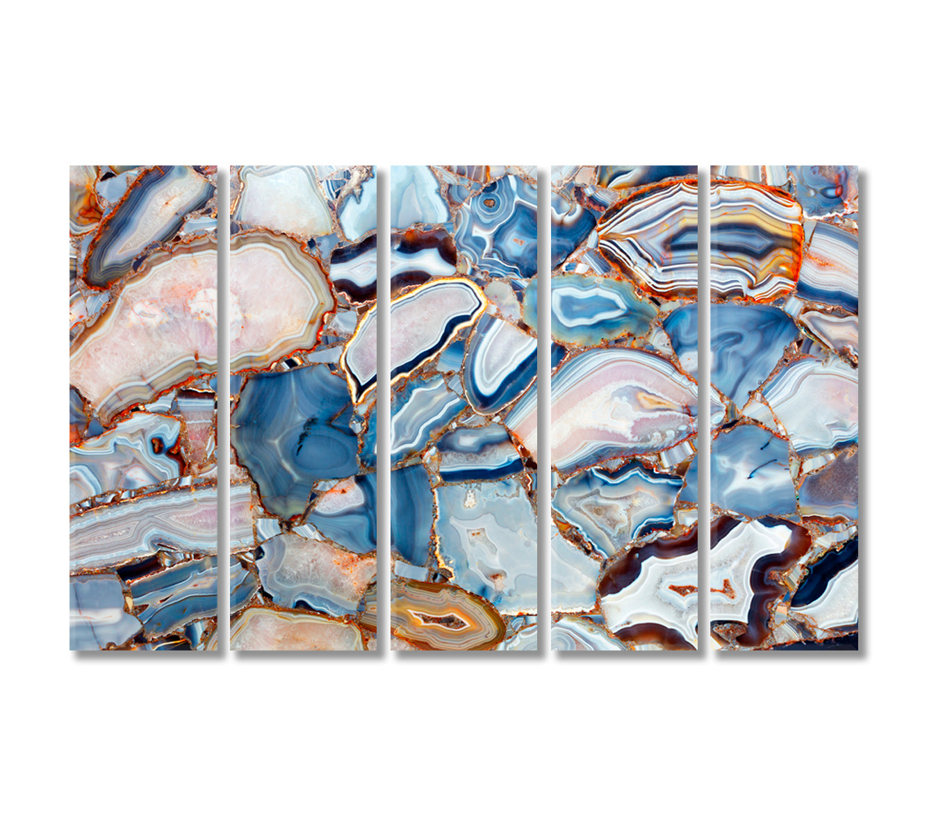 Natural white Blue Agate Crystal Canvas Print-Canvas Print-CetArt-5 Panels-36x24 inches-CetArt
