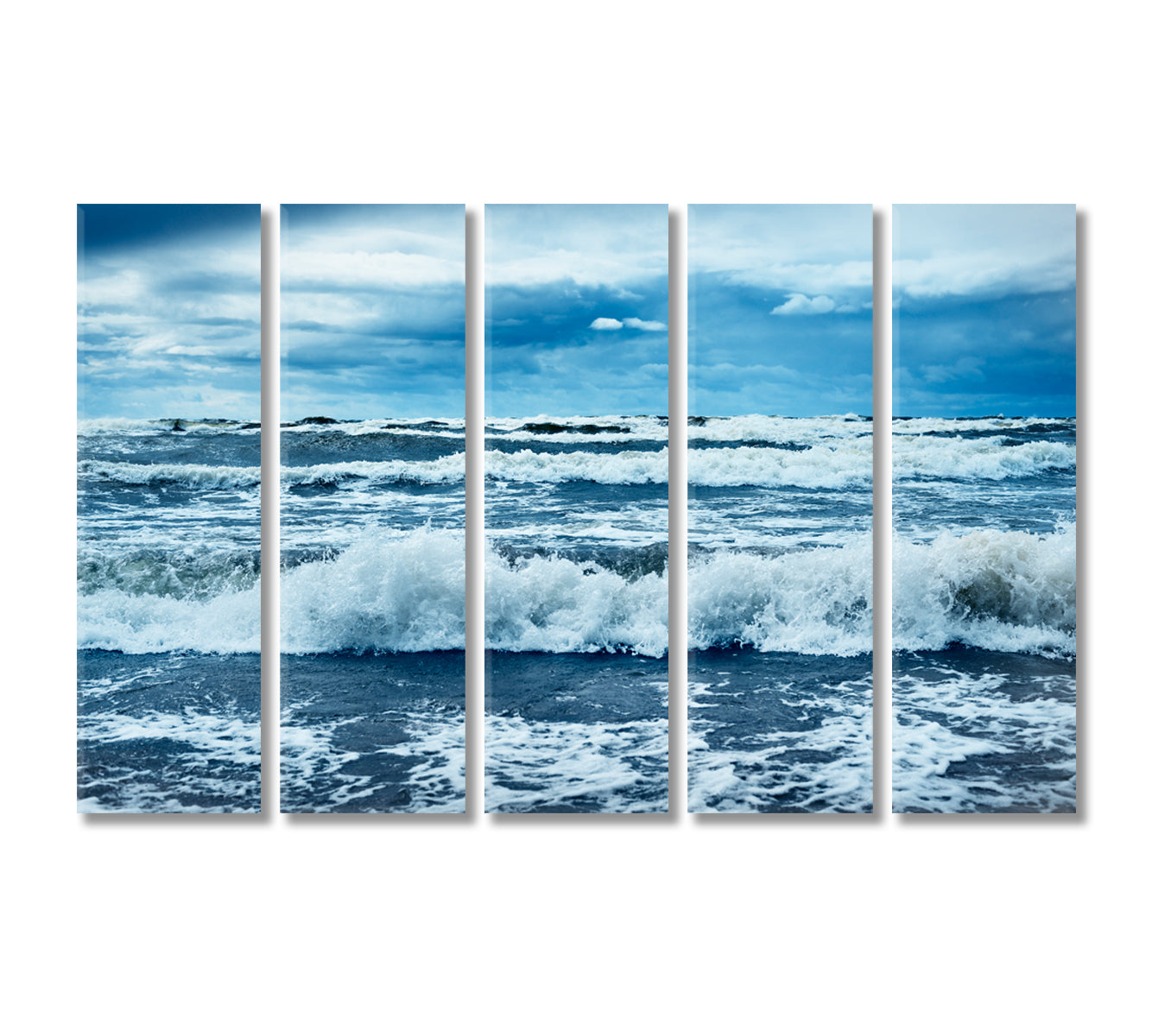 Sea Storm Under Dramatic Sunset Canvas Print-Canvas Print-CetArt-5 Panels-36x24 inches-CetArt