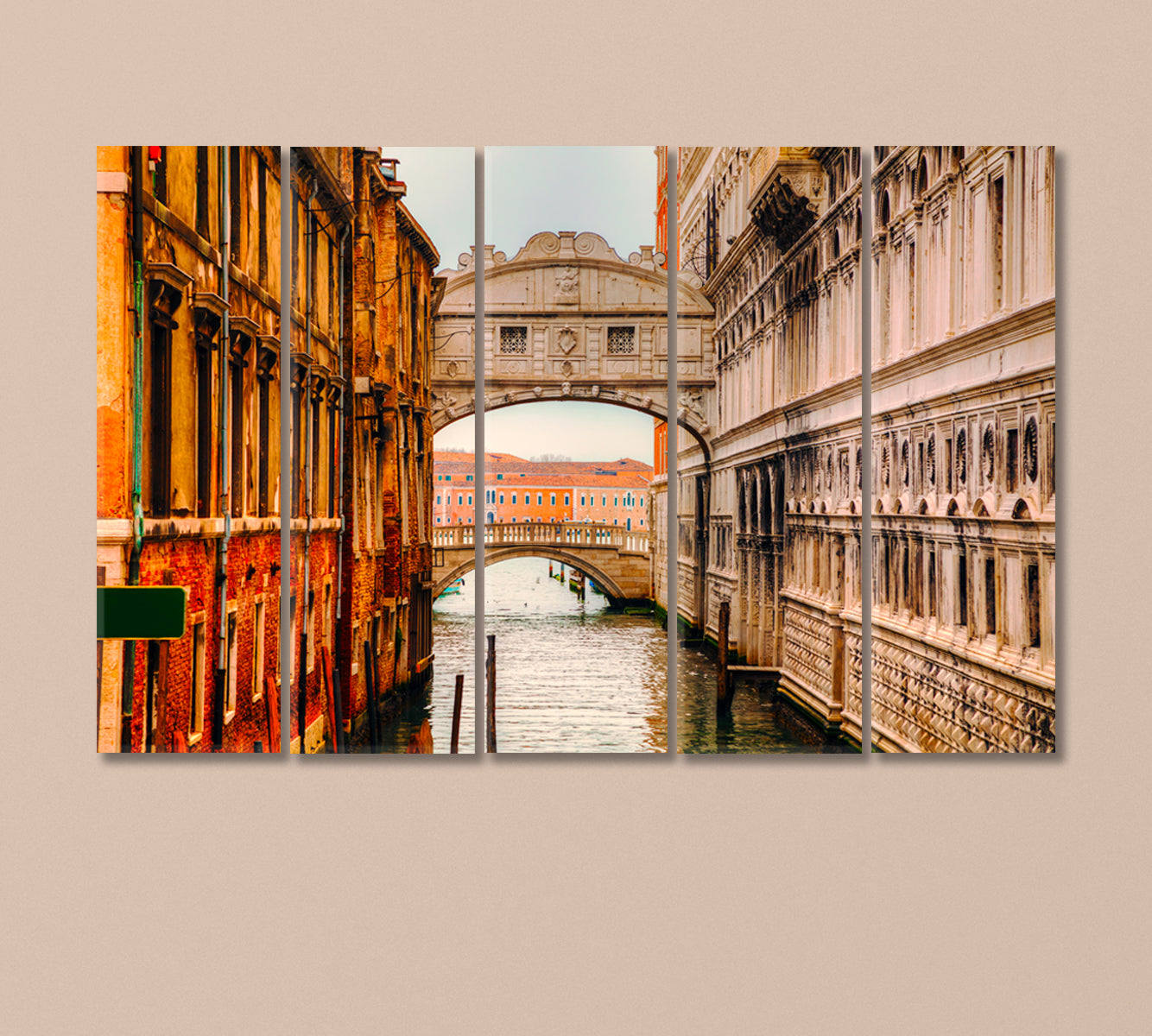 Bridge of Sighs Venice Italy Canvas Print-Canvas Print-CetArt-5 Panels-36x24 inches-CetArt