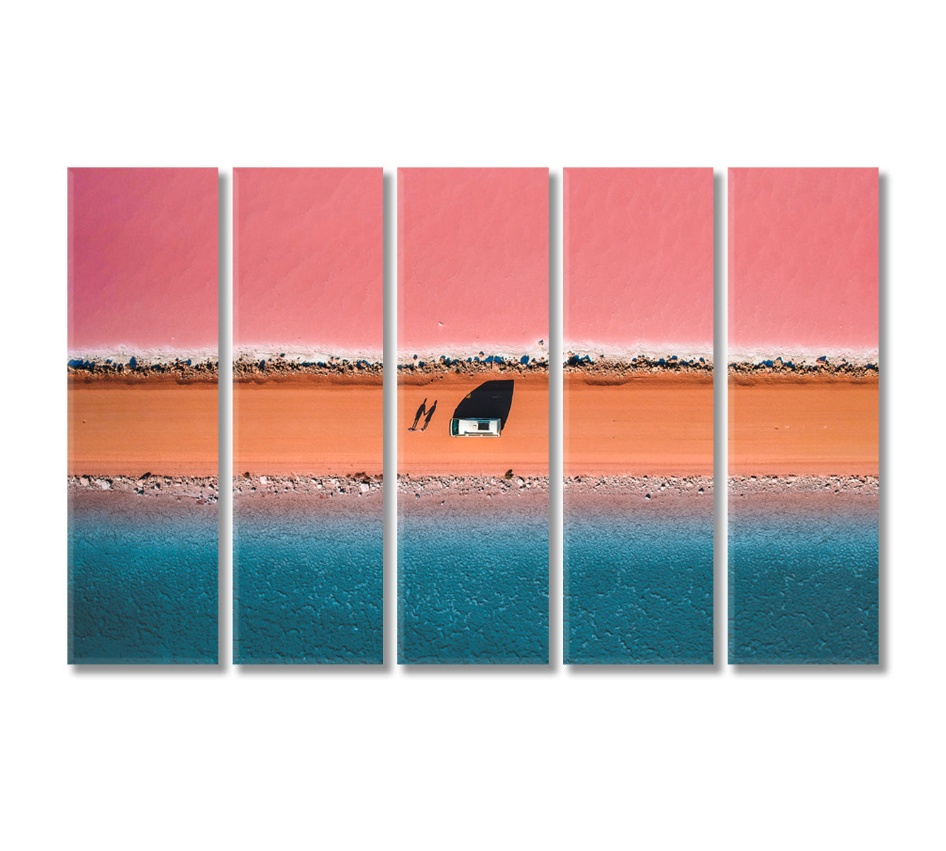 Beautiful Pink and Blue Lake Macdonnell South Australia Canvas Print-Canvas Print-CetArt-5 Panels-36x24 inches-CetArt