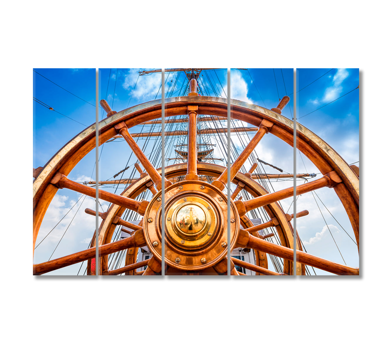 Ship's Wheel Canvas Print-Canvas Print-CetArt-5 Panels-36x24 inches-CetArt
