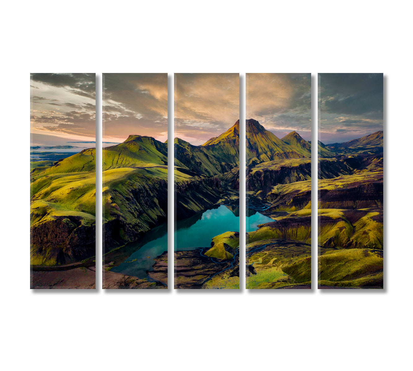 Uxatindar Mountains Southern Highlands of Iceland Canvas Print-Canvas Print-CetArt-5 Panels-36x24 inches-CetArt
