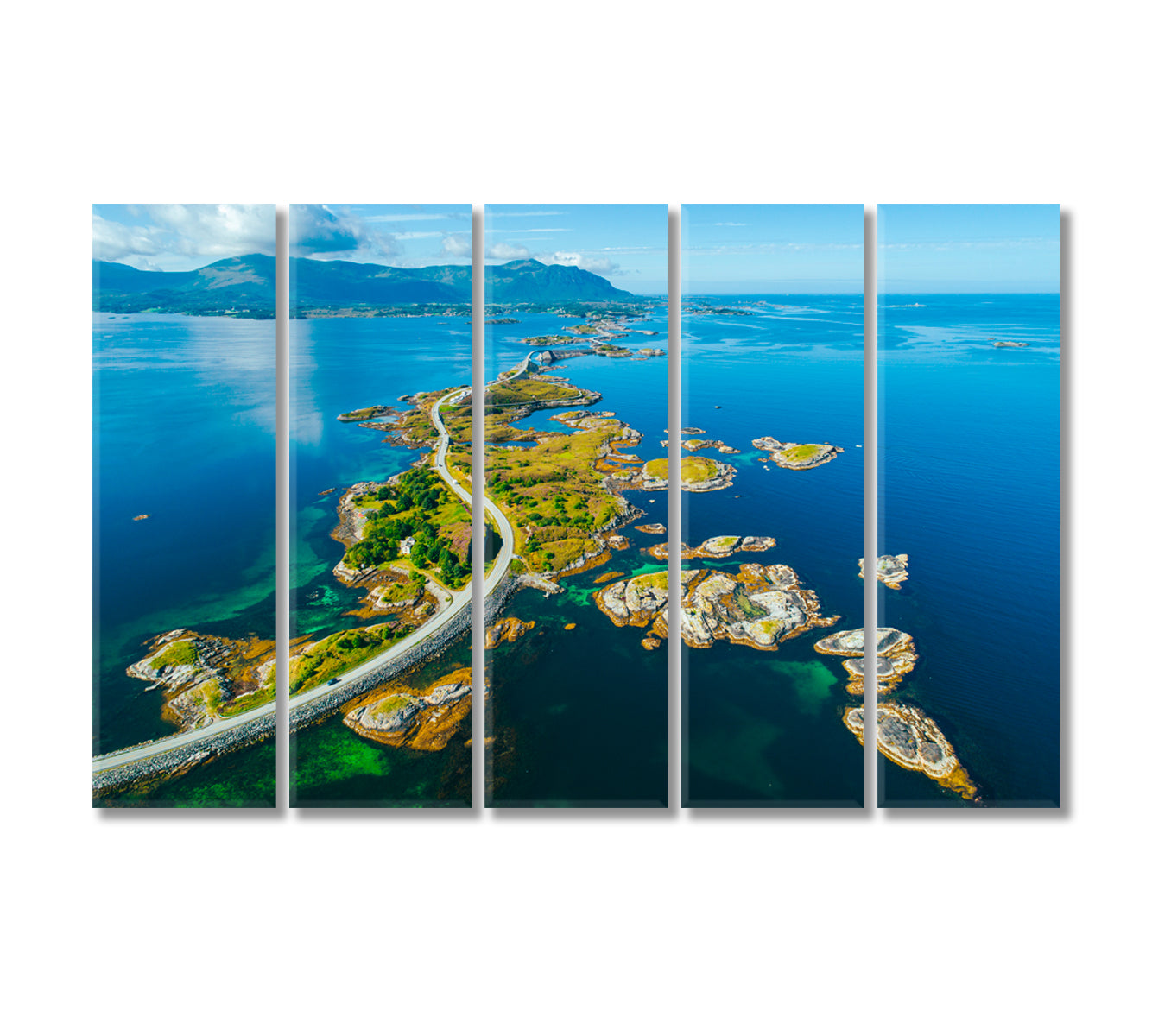 Atlantic Ocean Road in Norway Canvas Print-Canvas Print-CetArt-5 Panels-36x24 inches-CetArt