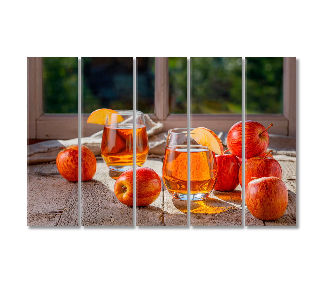 Delicious Fresh Apple Juice Canvas Print-Canvas Print-CetArt-5 Panels-36x24 inches-CetArt