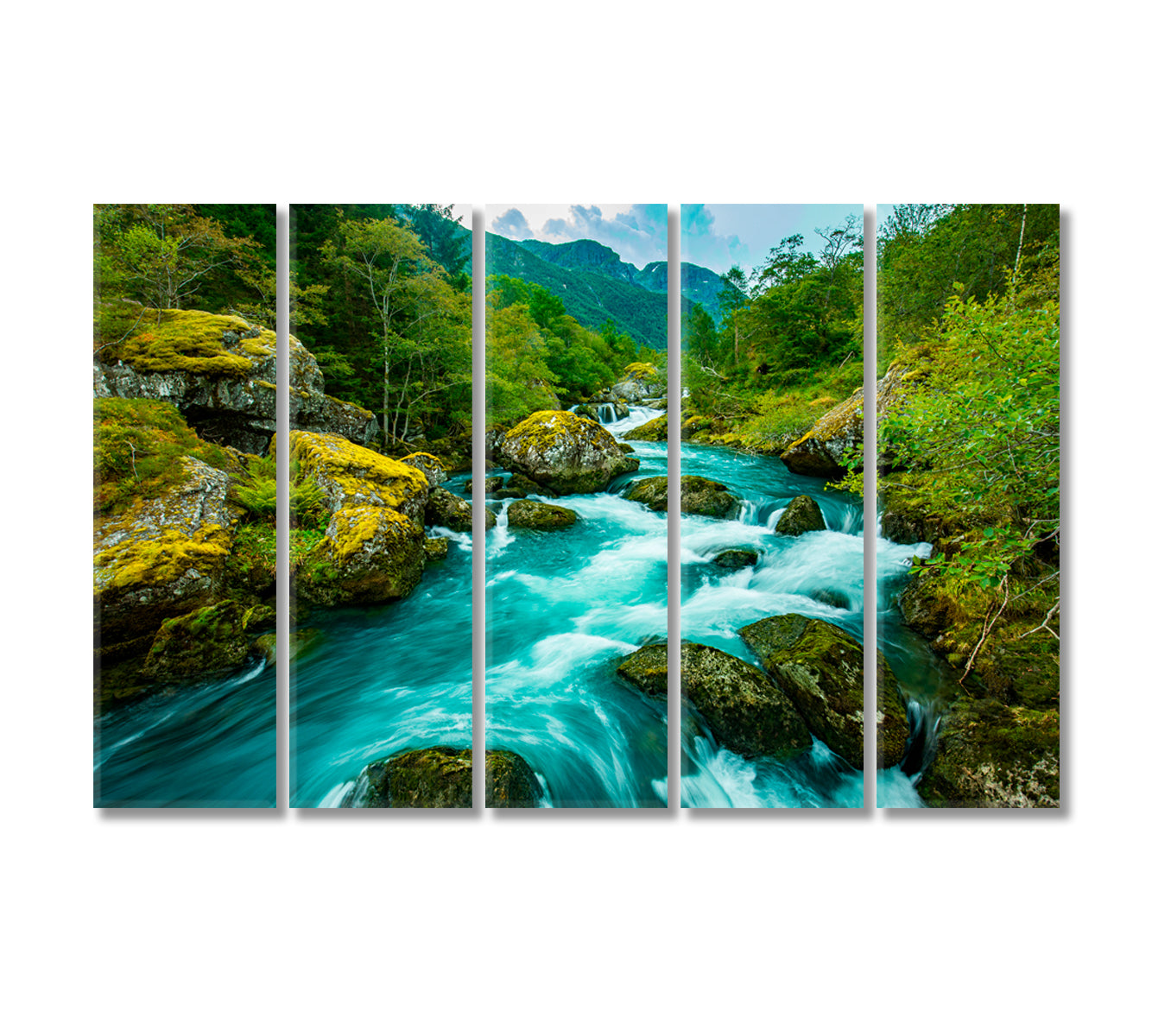 Geiranger Fjord Norway Canvas Print-Canvas Print-CetArt-5 Panels-36x24 inches-CetArt