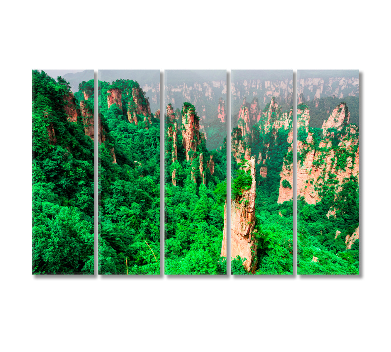 Tianzi Mountain Column Zhangjiajie National Forest Park China Canvas Print-Canvas Print-CetArt-5 Panels-36x24 inches-CetArt