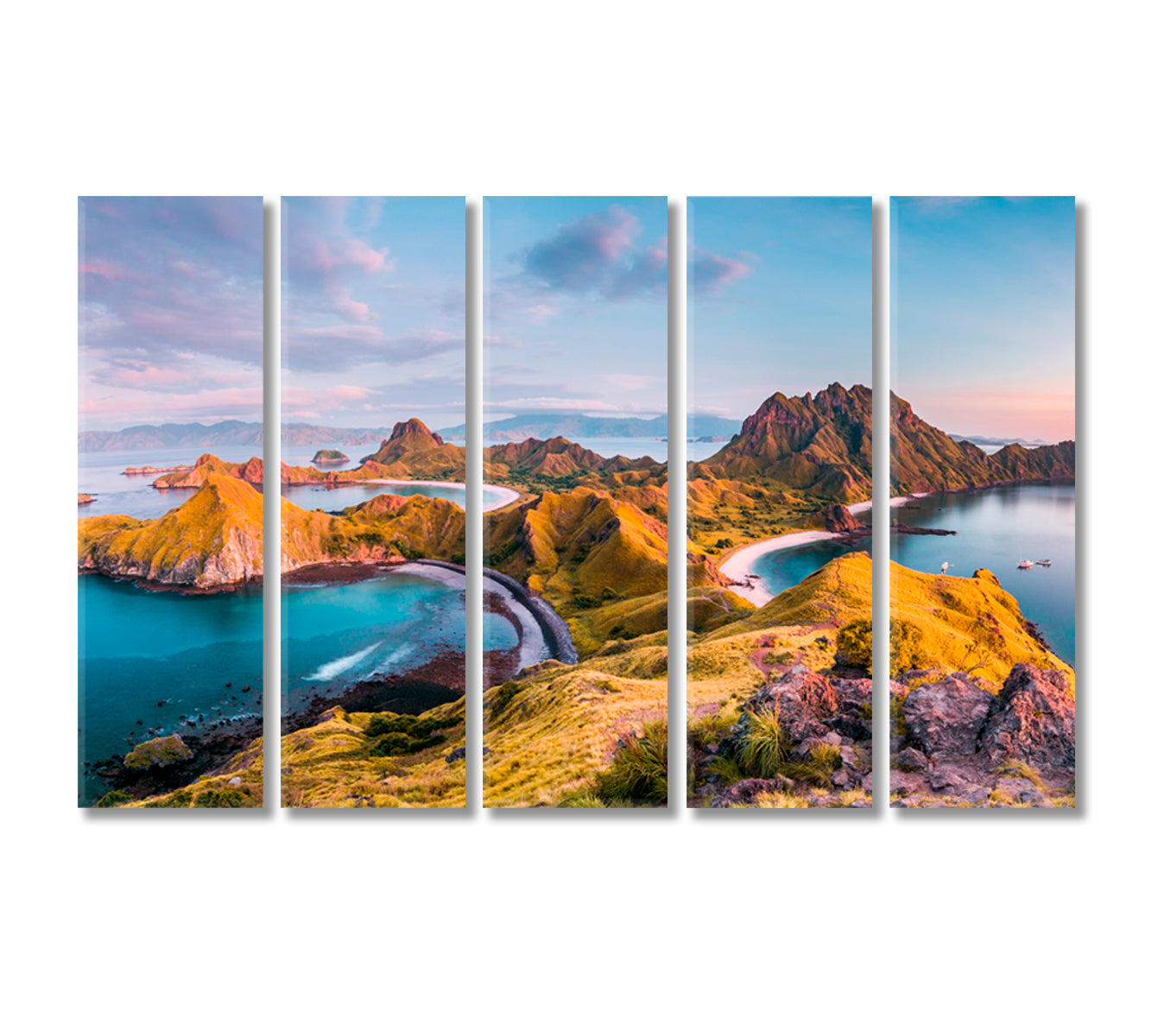 Padar Island Komodo National Park Indonesia Canvas Print-Canvas Print-CetArt-5 Panels-36x24 inches-CetArt