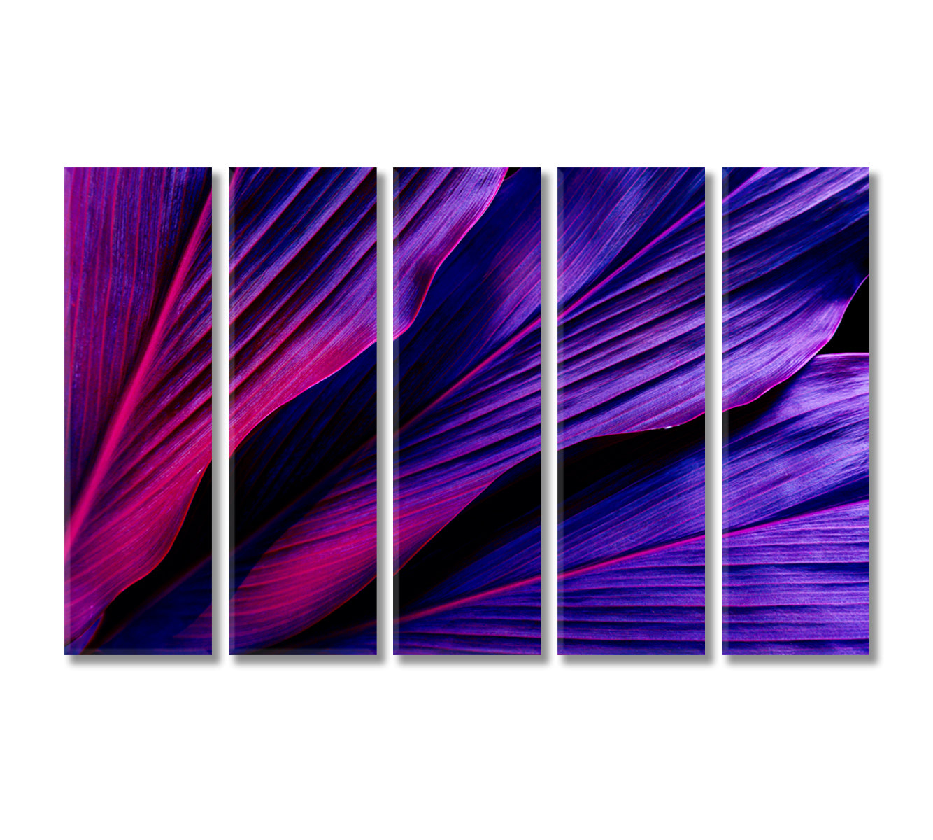 Purple Tropical Leaves Canvas Print-Canvas Print-CetArt-5 Panels-36x24 inches-CetArt
