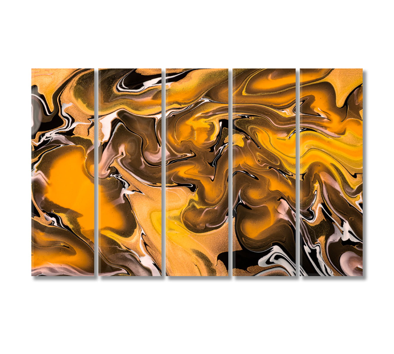 Abstract Brown Marble Wavy Pattern Canvas Print-Canvas Print-CetArt-5 Panels-36x24 inches-CetArt