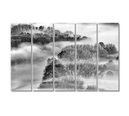 Foggy Forest Canvas Print-Canvas Print-CetArt-5 Panels-36x24 inches-CetArt