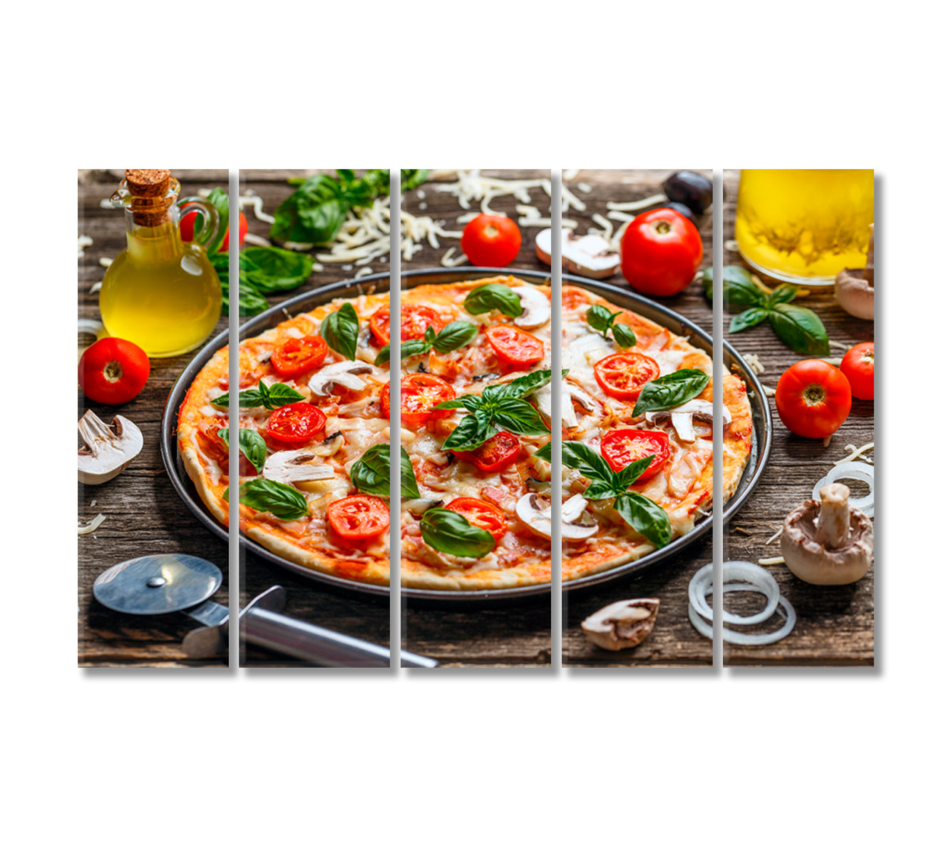 Delicious Italian Pizza Canvas Print-Canvas Print-CetArt-5 Panels-36x24 inches-CetArt