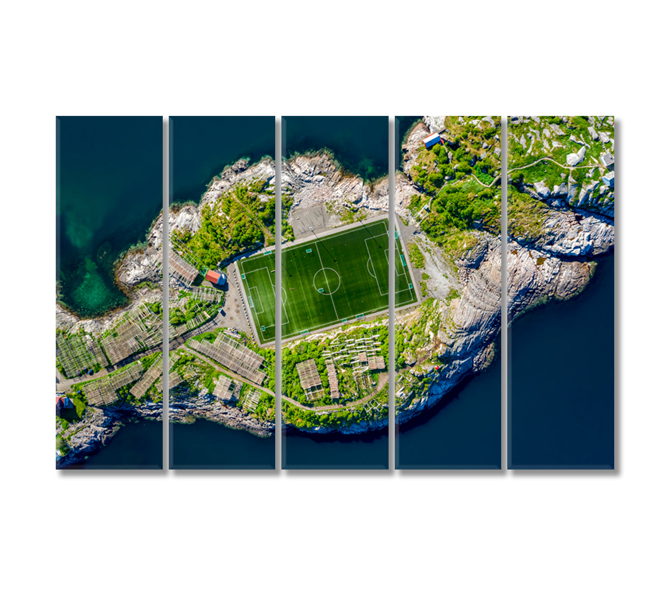 Henningsvaer Football Stadium Canvas Print-Canvas Print-CetArt-5 Panels-36x24 inches-CetArt