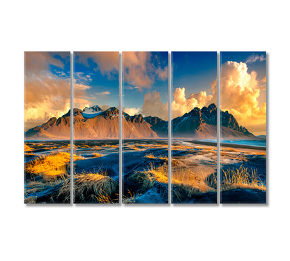 Mount Vestrahorn in Stokksnes Iceland Canvas Print-Canvas Print-CetArt-5 Panels-36x24 inches-CetArt