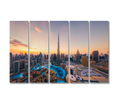 Burj Khalifa in Dubai Downtown Skyline United Arab Emirates Canvas Print-Canvas Print-CetArt-5 Panels-36x24 inches-CetArt