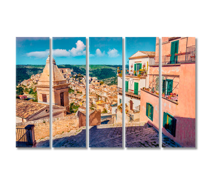 Ragusa Town with Church of St Mary Sicily Italy Canvas Print-Canvas Print-CetArt-5 Panels-36x24 inches-CetArt