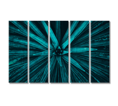 Beautiful Dark Blue Leaves Canvas Print-Canvas Print-CetArt-5 Panels-36x24 inches-CetArt