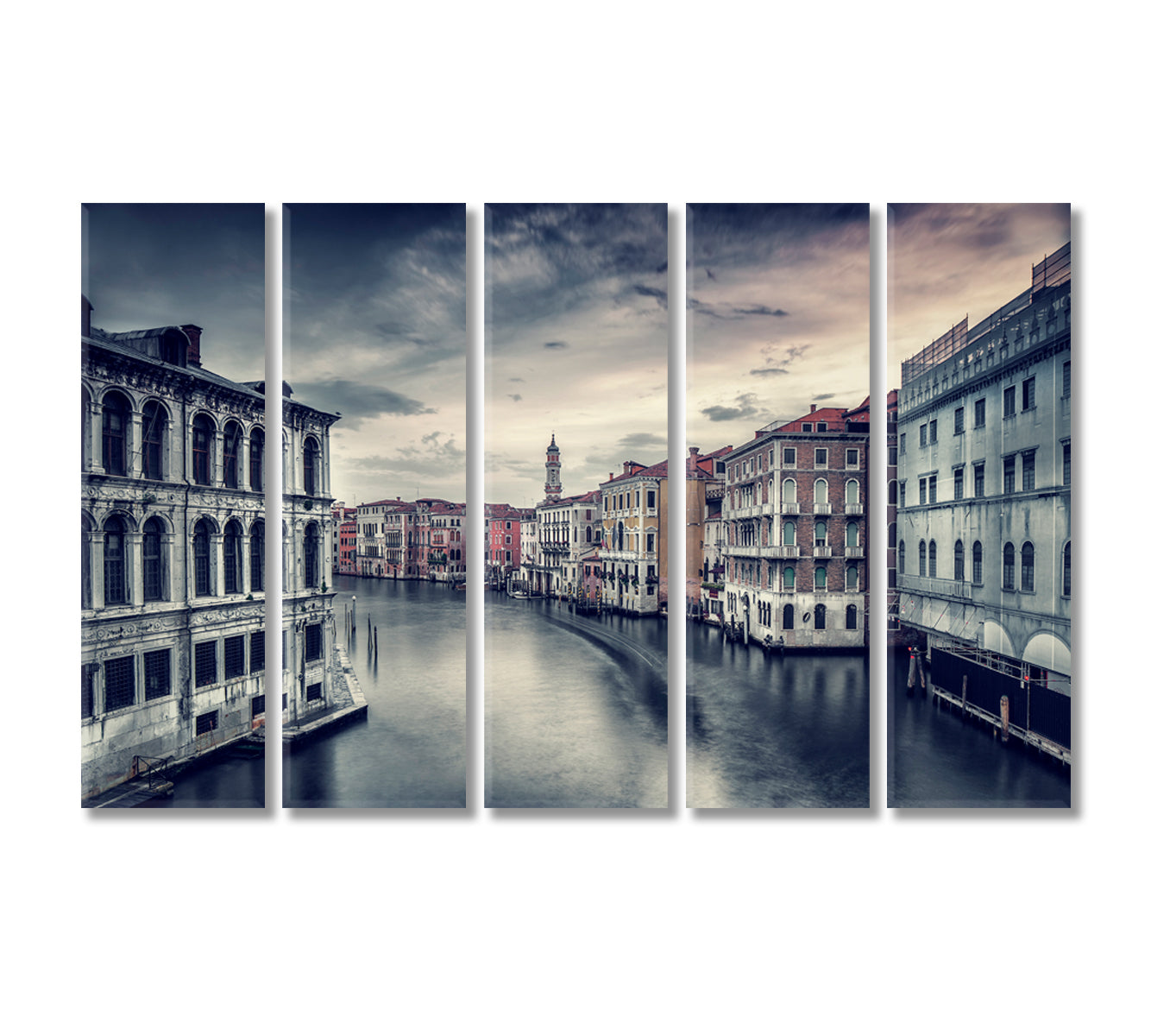 Beautiful Venice Cityscape with Water Canal Italy Canvas Print-Canvas Print-CetArt-5 Panels-36x24 inches-CetArt