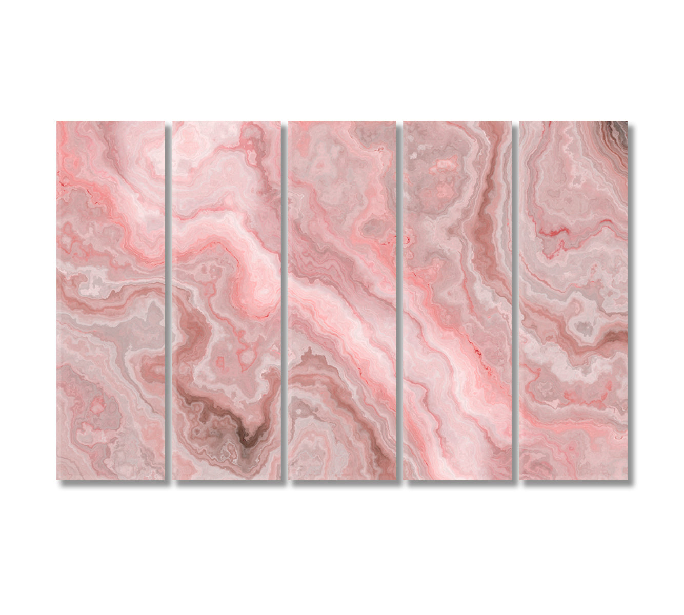 Abstract Pink Onyx Canvas Print-Artwork-CetArt-5 Panels-36x24 inches-CetArt