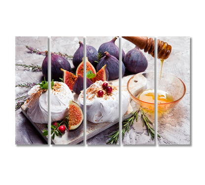 Mini Cake with Figs and Cranberries Canvas Print-Canvas Print-CetArt-5 Panels-36x24 inches-CetArt